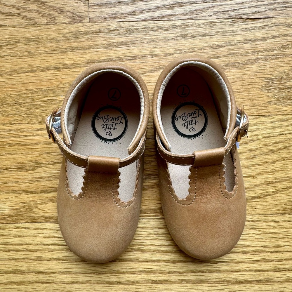 Little Love Bug Sand T-Bar Barefoot Leather Sandal